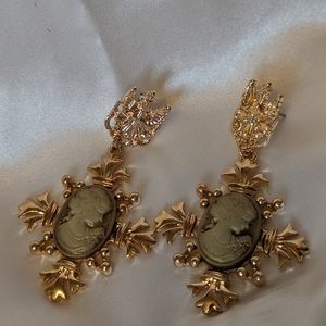Victorian Gothic Cameo Women Earrings